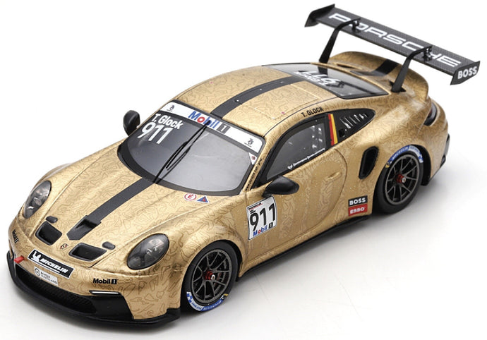 PORSCHE 911 992 GT3 CUP TEAM PORSCHE MOTORSPORT N 911 PORSCHE SUPERCUP SEASON 2023 TIMO GLOCK GOLD BLACK 1:43