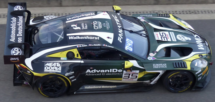 Aston Martin VANTAGE AMR GT3 EVO #35 LEROUX/HAHAFIN/ROBIN 24H SPA 2024 mørk grøn/gul/hvid 1:43