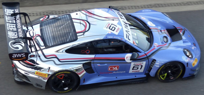 PORSCHE 911 992 GT3 R 4.2L TEAM EBM N 61 24h SPA 2024 ADRIAN D'SILVA - KERONG LI - EARL BAMBER - BRENDON LEITCH LIGHT BLUE SILVER 1:43