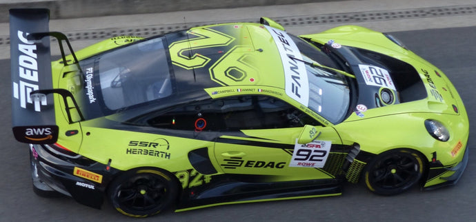 PORSCHE 911 992 GT3 R 4.2L TEAM SSR HERBERTH N 92 24h SPA 2024 MATHIEU JAMINET - MATT CAMPBELL - FREDERIC MAKOWIECKI GREEN BLACK 1:43