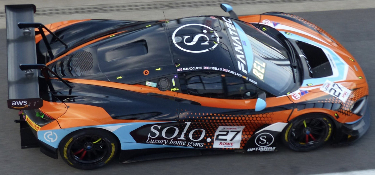 Mclaren 720S GT3 EVO #27 MILLROY/RADCLIFFE/RUEDA/BELL 24H SPA 2024 orange/sort/blå 1:43