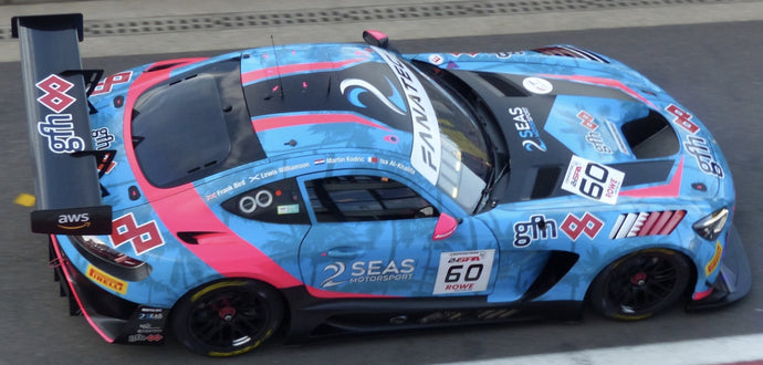 Mercedes Benz AMG GT3 EVO #60 BIRD/KHALIFA/KODRIC/WILLIAMSON 24H SPA 2024 blå/lyserød/sort 1:43