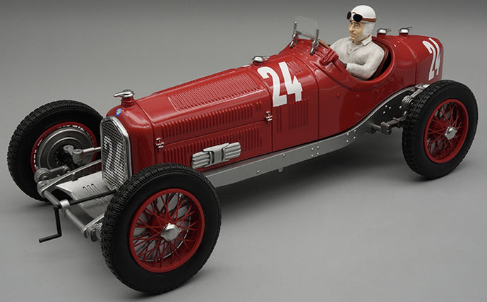 Alfa Romeo P3 TIPO B #24 TAZIO NUVOLARI ITALIAN GP MONZA 1932 + FIGUUR rød 1:18