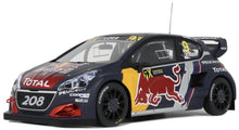 Indlæs billede til gallerivisning PEUGEOT 208 WRX TEAM PEUGEOT TOTAL N 9 WINNER RALLY WORLD RX BELGIUM 2018 SEBASTIEN LOEB MATT BLUE YELLOW RED 1:18