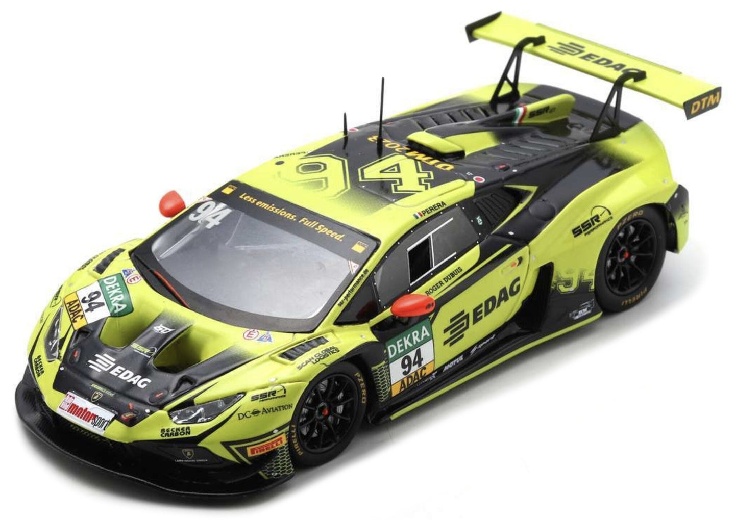 Lamborghini HURACAN GT3 EVO 2 #94 FRANCK PERERA DTM 2023 gul/sort 1:43
