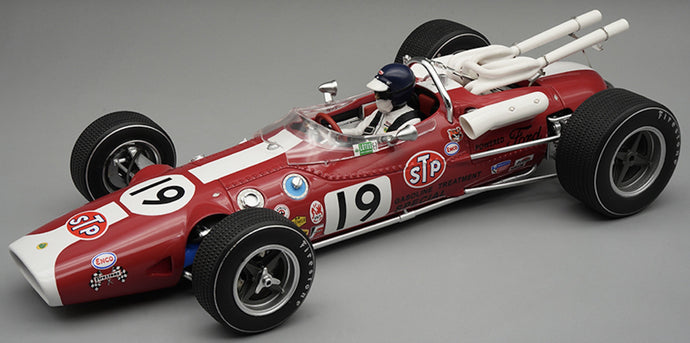 Lotus 38 #19 JIM CLARK 2nd PLACE INDY 500 1966 + FIGUUR rød/hvid 1:18