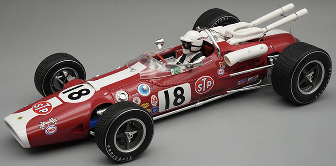 Lotus 38 #18 AL UNSER INDY 500 1966 + FIGUUR rød/hvid 1:18