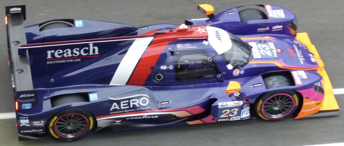 Oreca 07 - GIBSON #23 KEATING/A;BUQUERQUE/HANLEY 24H LE MANS 2024 lilla/rød/hvid 1:18