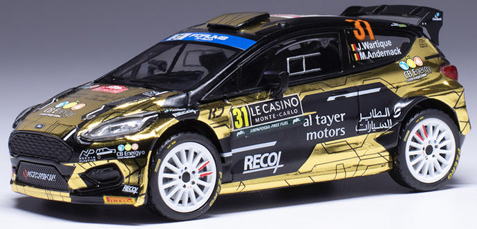 Ford FIESTA RALLY2 #31 WARTIQUE/ANDRNAK RALLY MONTE CARLO 2024 guld/sort 1:43