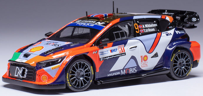HYUNDAI i20 N RALLY1 TEAM SHELL MOBIS WRT N 9 6th RALLY CROATIA 2024 ANDREAS MIKKELSEN - TORSTEIN ERIKSEN VARIOUS 1:43