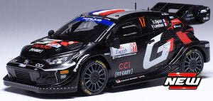 TOYOTA YARIS GR RALLY1 TEAM TOYOTA GAZOO RACING WRT N 17 WINNER RALLY CROATIA 2024 SEBASTIEN OGIER - VINCENT LANDAIS BLACK 1:18