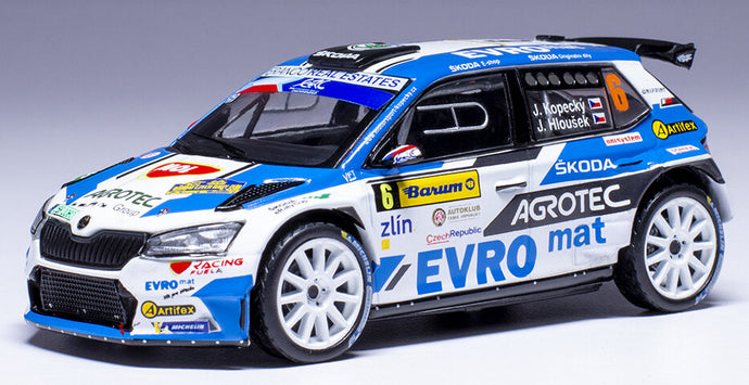 Skoda FABIA RALLY2 EVO #6 KOPECKY/HLOUSEK WINNER BARUM CZECH RALLY ZLIN 2021 blå/hvid 1:43