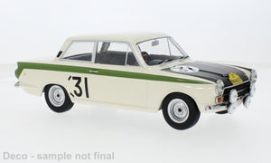Ford CORTINA LOTUS #31 ICKX/STAEPELAERE MARATON DE LA ROUTE 1966 creme/sort/grøn 1:18