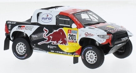 Toyota HILUX GR DRK T1 #201 AL-ATTIYAH/BAUMEL DAKAR RALLY 2023 hvid/blå/rød/gul 1:43