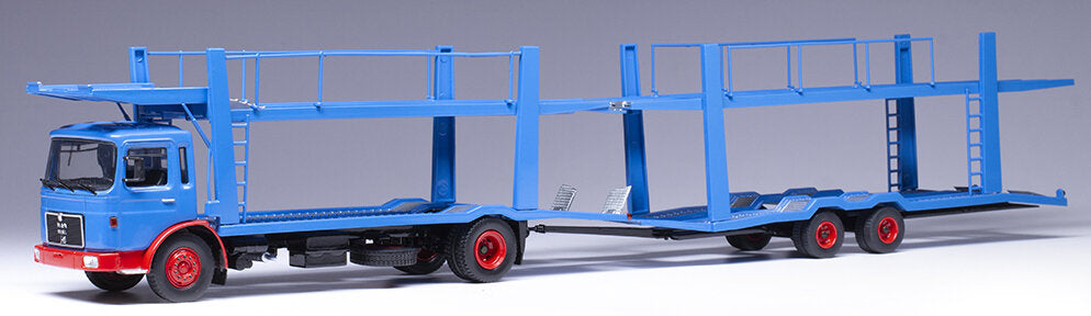 Man F7 AUTOTRANSPORTER 1970 blå/rød 1:43