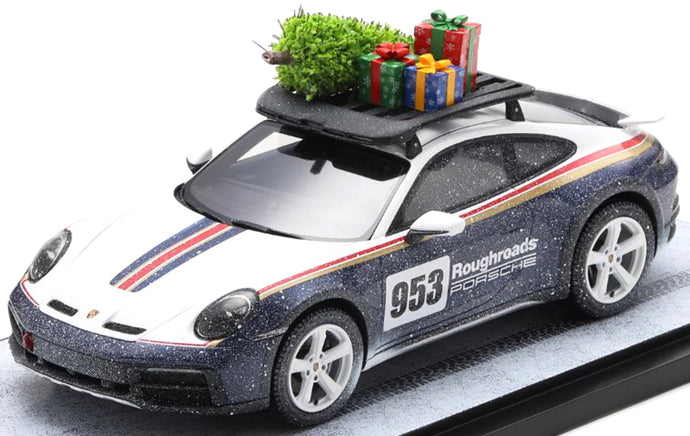 Porsche 911 DAKAR (992) #953 Limited Edition mørk blå/hvid/rød 1:18