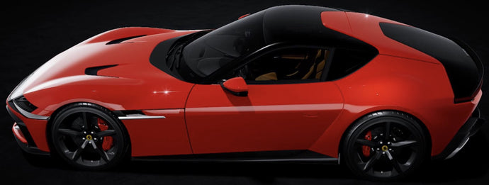 FERRARI 12CILINDRI V12 830cv PANORAMIC ROOF 2024 - GLOSSY BLACK RIMS WITH SHOWCASE ROSSO CORSA - RED 1:18