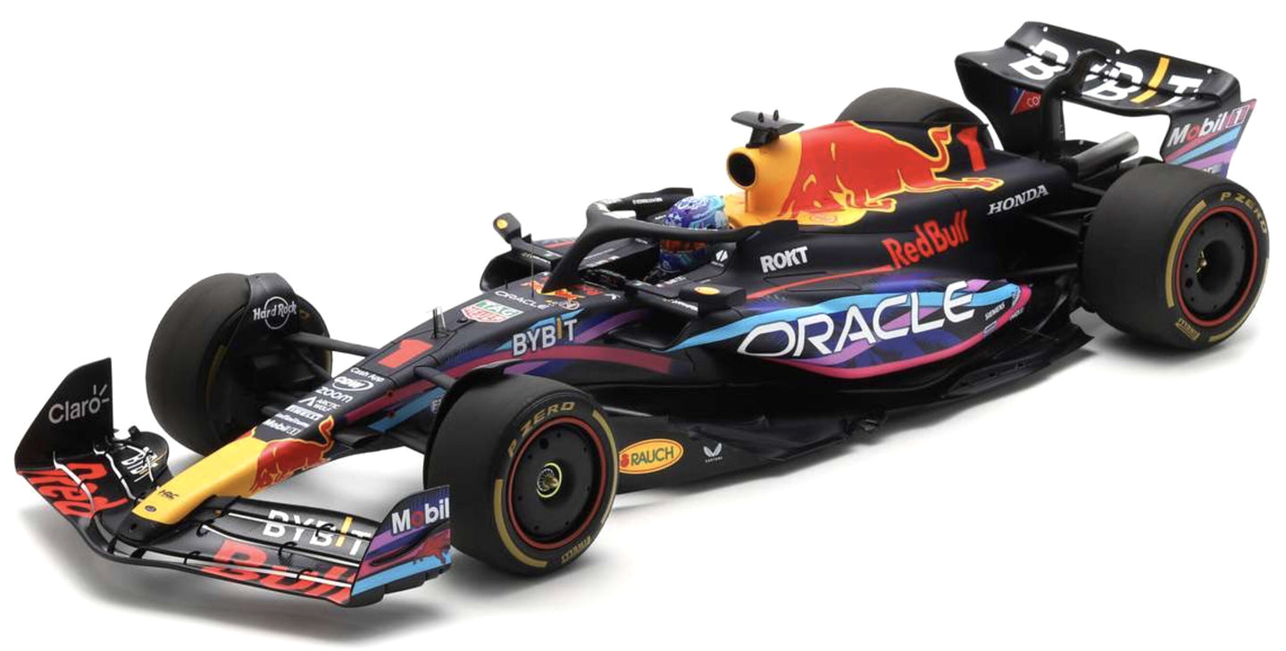 RED BULL F1 RB19 TEAM ORACLE RED BULL RACING N 1 WORLD CHAMPION WINNER MIAMI GP 2023 MAX VERSTAPPEN MATT BLUE 1:12