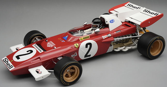 Ferrari 312 B2 F1 #2 JACKY ICKX WINNER DUTCH GP ZANDVOORT 1971 + FIGUUR (with showcase) rød/hvid 1:18