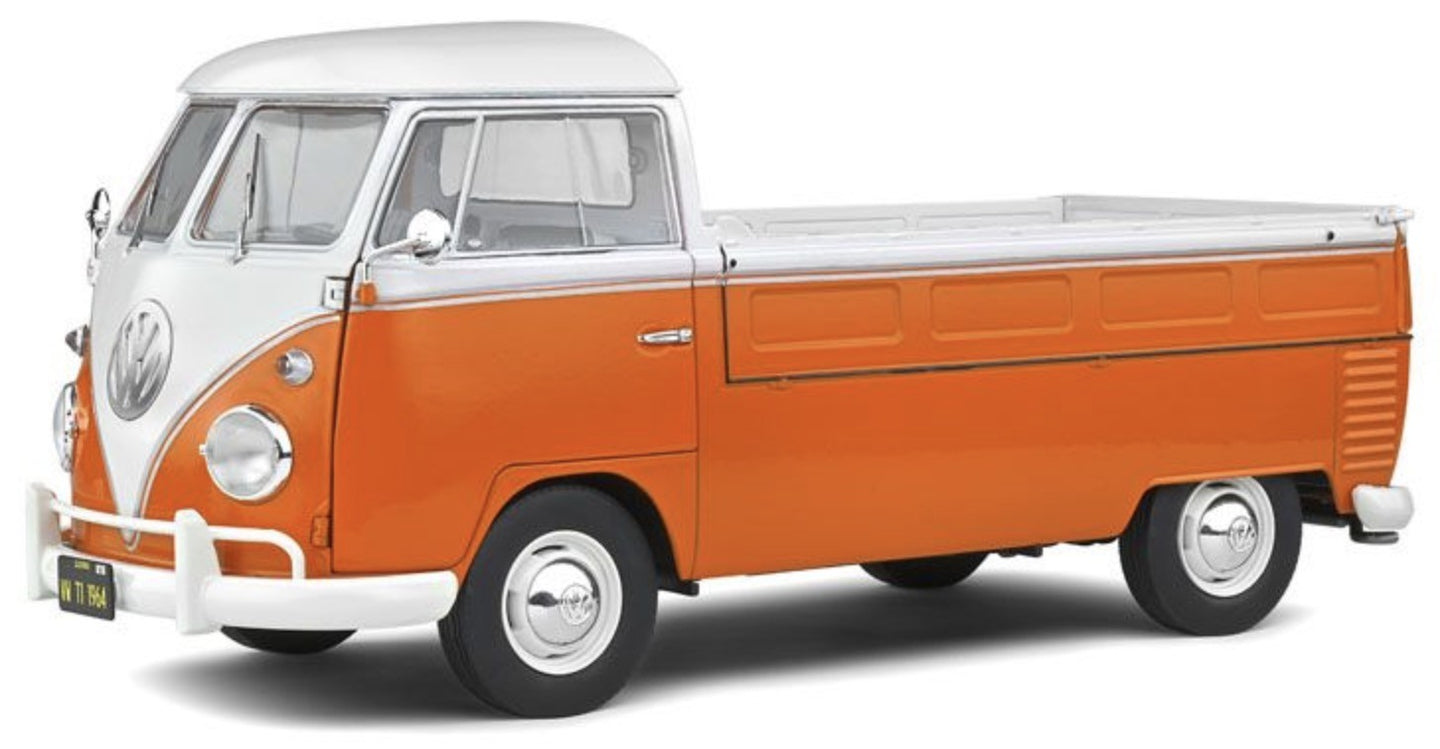 VW T1 PICK UP 1950 ORANGE/WHITE 1:18
