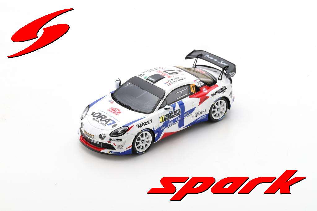RENAULT A110 ALPINE TEAM CHAZEL TECHNOLOGIE COURSE 2nd RGT CLASS RALLY MONTECARLO 2021 R.ASTIER - F.VAUCLARE WHITE BLUE 1:43
