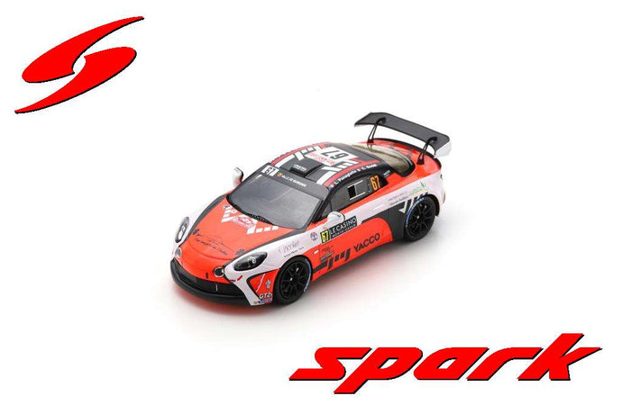 RENAULT ALPINE A110 RALLY RGT TEAM CHAZEL TECHNOLOGIE COURSE N 67 WINNER RGT RALLY MONTECARLO 2023 L.PANAGIOTIS - C.GODDI RED WHITE 1:43