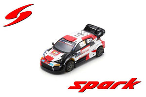 TOYOTA YARIS GR HYBRID RALLY1 TEAM TOYOTA GAZOO RACING WRT N 17 WINNER RALLY SAFARI 2023 SEBASTIAN OGIER - VINCENT LANDAIS WHITE RED BLACK 1:43