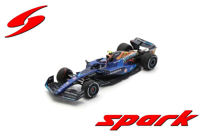 WILLIAMS F1 FW45 TEAM WILLIAMS RACING GULF N 2 LAS VEGAS USA GP 2023 LOGAN SARGEANT BLUE BLACK GOLD 1:43