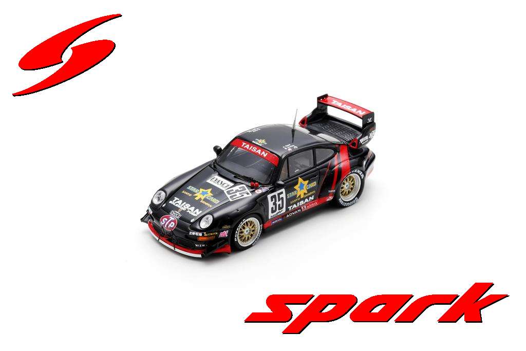 PORSCHE 911 993 GT2 TEAM TAISAN STARCARD N 35 WINNER ROUND 5 GT1 JGTC 1995 ANTHONY REID - MASAHIKO KONDO BLACK RED 1:43