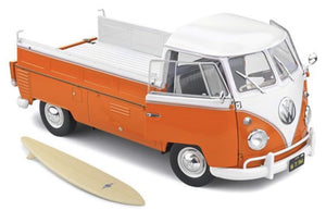 VW T1 PICK UP 1950 ORANGE/WHITE 1:18