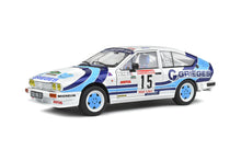 Indlæs billede til gallerivisning ALFA ROMEO ALFETTA GTV6 N 15 RALLY DES GARRIGUES 1986 C.RIGOLLET - M.BATHELOT WHITE 2 TONE BLUE 1:18