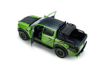 Indlæs billede til gallerivisning FORD USA RANGER RAPTOR PICK-UP DOUBLE CABINE 2024 GREEN BLACK 1:18