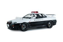 Indlæs billede til gallerivisning NISSAN SKYLINE 34 GT-R (BNR34) JAPAN POLICE 2019 WHITE BLACK 1:18