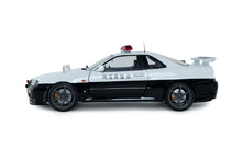 Indlæs billede til gallerivisning NISSAN SKYLINE 34 GT-R (BNR34) JAPAN POLICE 2019 WHITE BLACK 1:18