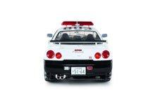 Indlæs billede til gallerivisning NISSAN SKYLINE 34 GT-R (BNR34) JAPAN POLICE 2019 WHITE BLACK 1:18