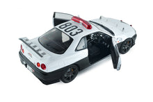 Indlæs billede til gallerivisning NISSAN SKYLINE 34 GT-R (BNR34) JAPAN POLICE 2019 WHITE BLACK 1:18