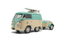 Indlæs billede til gallerivisning VOLKSWAGEN T1 VAN KOOL COMBI WITH TRAILER 1950 LIGHT BLUE WHITE 1:18