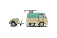 Indlæs billede til gallerivisning VOLKSWAGEN T1 VAN KOOL COMBI WITH TRAILER 1950 LIGHT BLUE WHITE 1:18