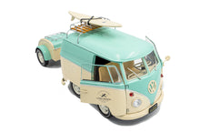 Indlæs billede til gallerivisning VOLKSWAGEN T1 VAN KOOL COMBI WITH TRAILER 1950 LIGHT BLUE WHITE 1:18