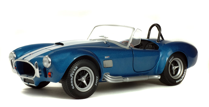 AC COBRA 427 MKII 1965 METALLIC BLUE W/WHITE STRIPES 1:18