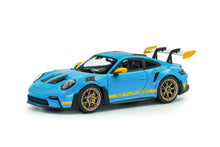 Indlæs billede til gallerivisning PORSCHE 911 992 GT3 RS COUPE TRIBUTE 24h DAYTONA 2023 LIGHT BLUE YELLOW 1:43