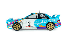 Indlæs billede til gallerivisning SUBARU IMPREZA WRC99 TEAM BELGACOM (night version) N 2 4th RALLY BELGIUM WESTHOEK YPRES 1998 JEAN MARC FORTIN - GREGOIRE DE MEVIUS LIGHT BLUE WHITE 1:18