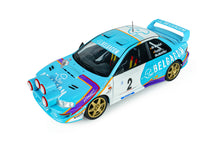 Indlæs billede til gallerivisning SUBARU IMPREZA WRC99 TEAM BELGACOM (night version) N 2 4th RALLY BELGIUM WESTHOEK YPRES 1998 JEAN MARC FORTIN - GREGOIRE DE MEVIUS LIGHT BLUE WHITE 1:18