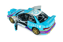 Indlæs billede til gallerivisning SUBARU IMPREZA WRC99 TEAM BELGACOM (night version) N 2 4th RALLY BELGIUM WESTHOEK YPRES 1998 JEAN MARC FORTIN - GREGOIRE DE MEVIUS LIGHT BLUE WHITE 1:18