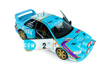 Indlæs billede til gallerivisning SUBARU IMPREZA WRC99 TEAM BELGACOM (night version) N 2 4th RALLY BELGIUM WESTHOEK YPRES 1998 JEAN MARC FORTIN - GREGOIRE DE MEVIUS LIGHT BLUE WHITE 1:18