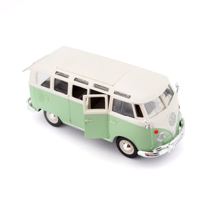 VW T1 SAMBA VAN 1962 PASTEL GREEN/CREAM 1:25