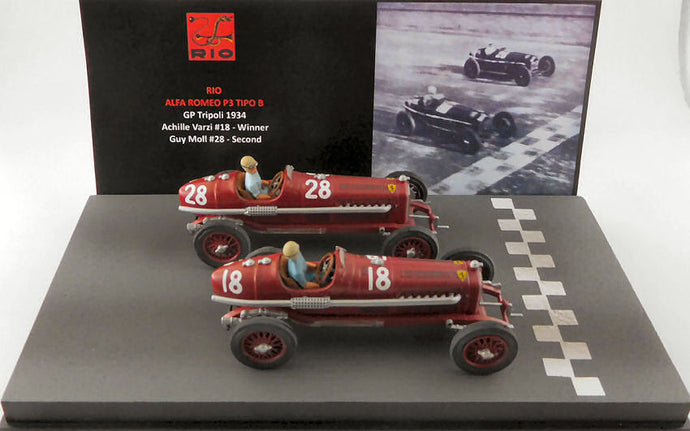 ALFA ROMEO P3 G.P.TRIPOLI 1934 N.18 WINNER VARZI/ N.28 2nd MOLL 1:43