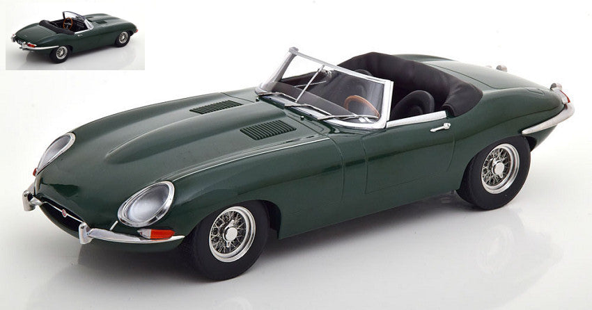 JAGUAR E-TYPE CONVERTIBLE OPEN SERIES 1 1961 DARK GREEN 1:18