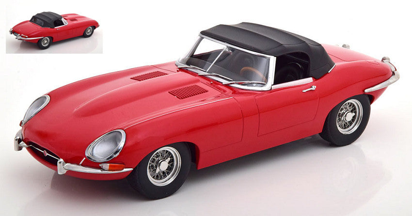 JAGUAR E-TYPE CONVERTIBLE CLOSED SERIES 1 1961 RED 1:18