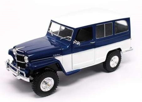 WILLYS JEEP BLUE/WHITE 1:18